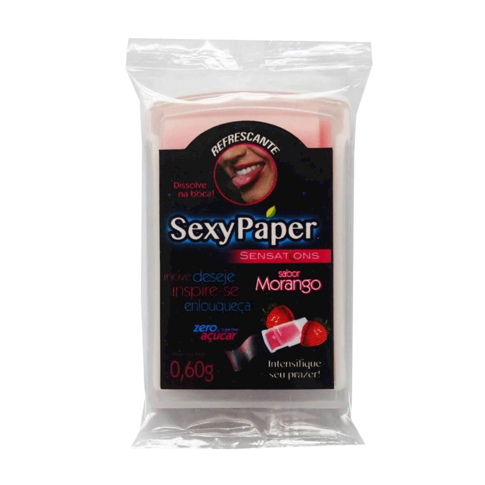 Lâminas Sexy Paper Sensations Refrescantes Morango 600 Mg Danilla Vega Love 2856