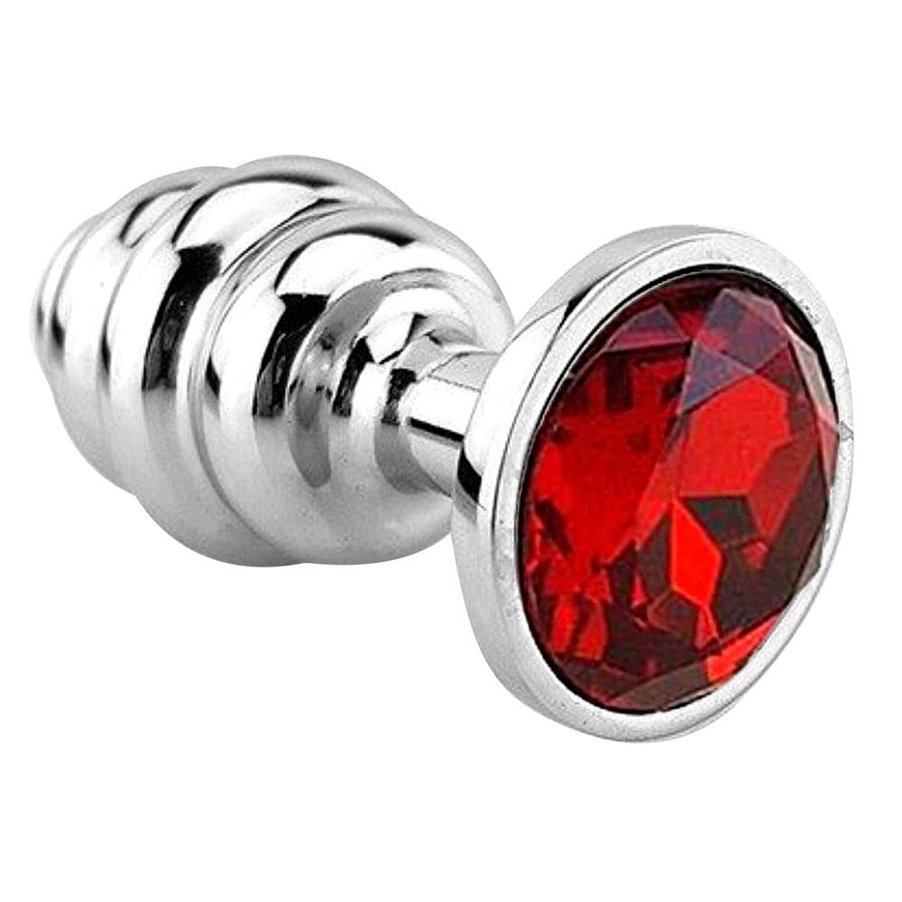 Plug Anal Escalonado Jóia Com Pedra Vermelha 7,0 x 3,0 cm Import & Export